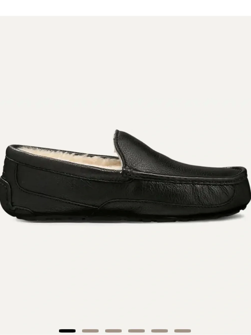 NEW UGG Ascot Men's Black Leather Moccasin Slip-On Loafer Size 10